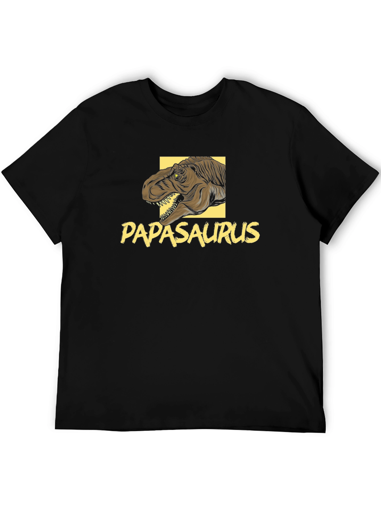 Papasaurus Dinosaur Graphic Black T-Shirt
