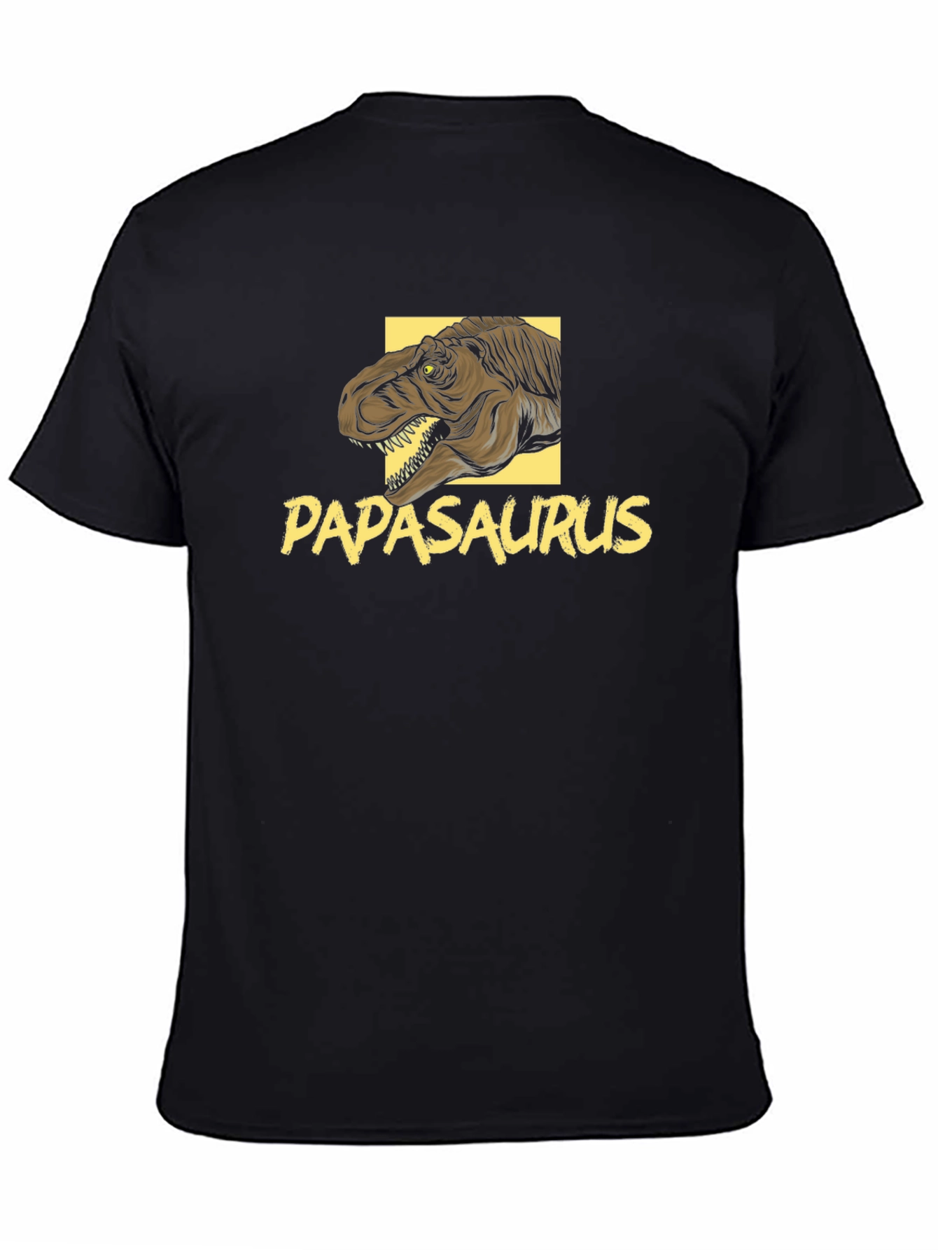Papasaurus Dinosaur Graphic Black T-Shirt