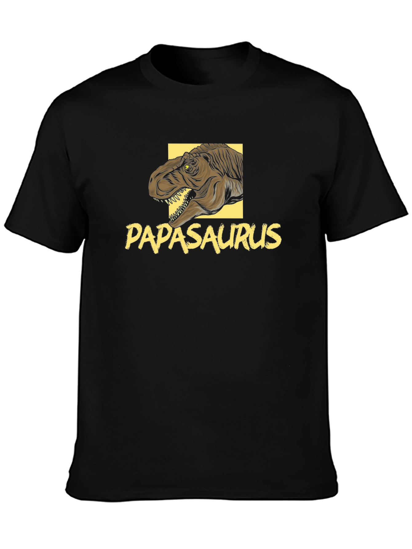 Papasaurus Dinosaur Graphic Black T-Shirt