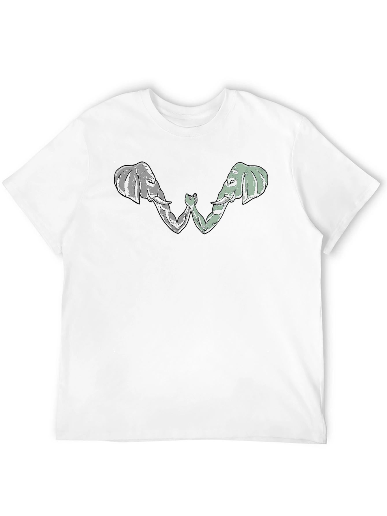 Elephant Arm Wrestling Graphic Tee - Black