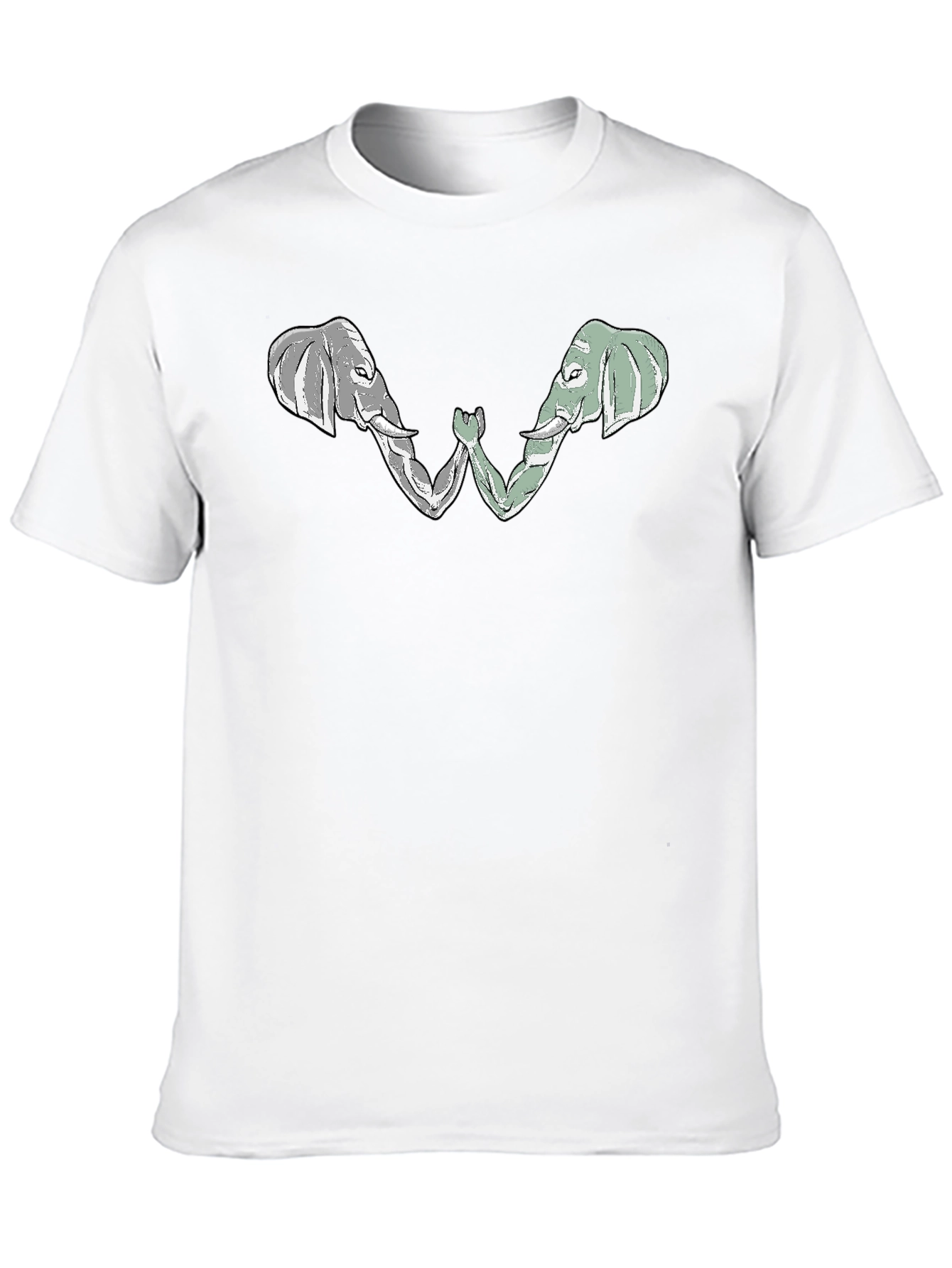 Elephant Arm Wrestling Graphic Tee - Black