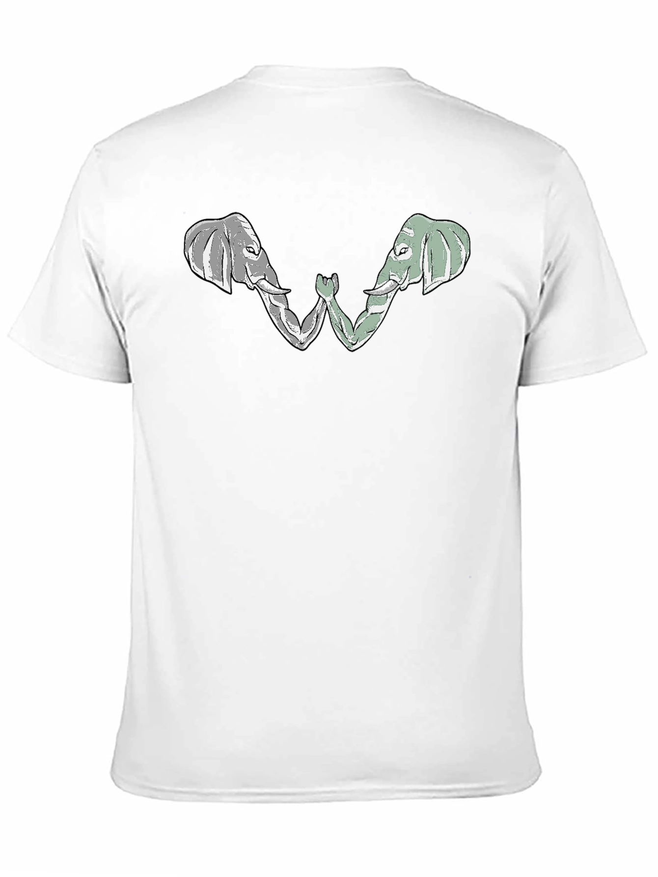 Elephant Arm Wrestling Graphic Tee - Black