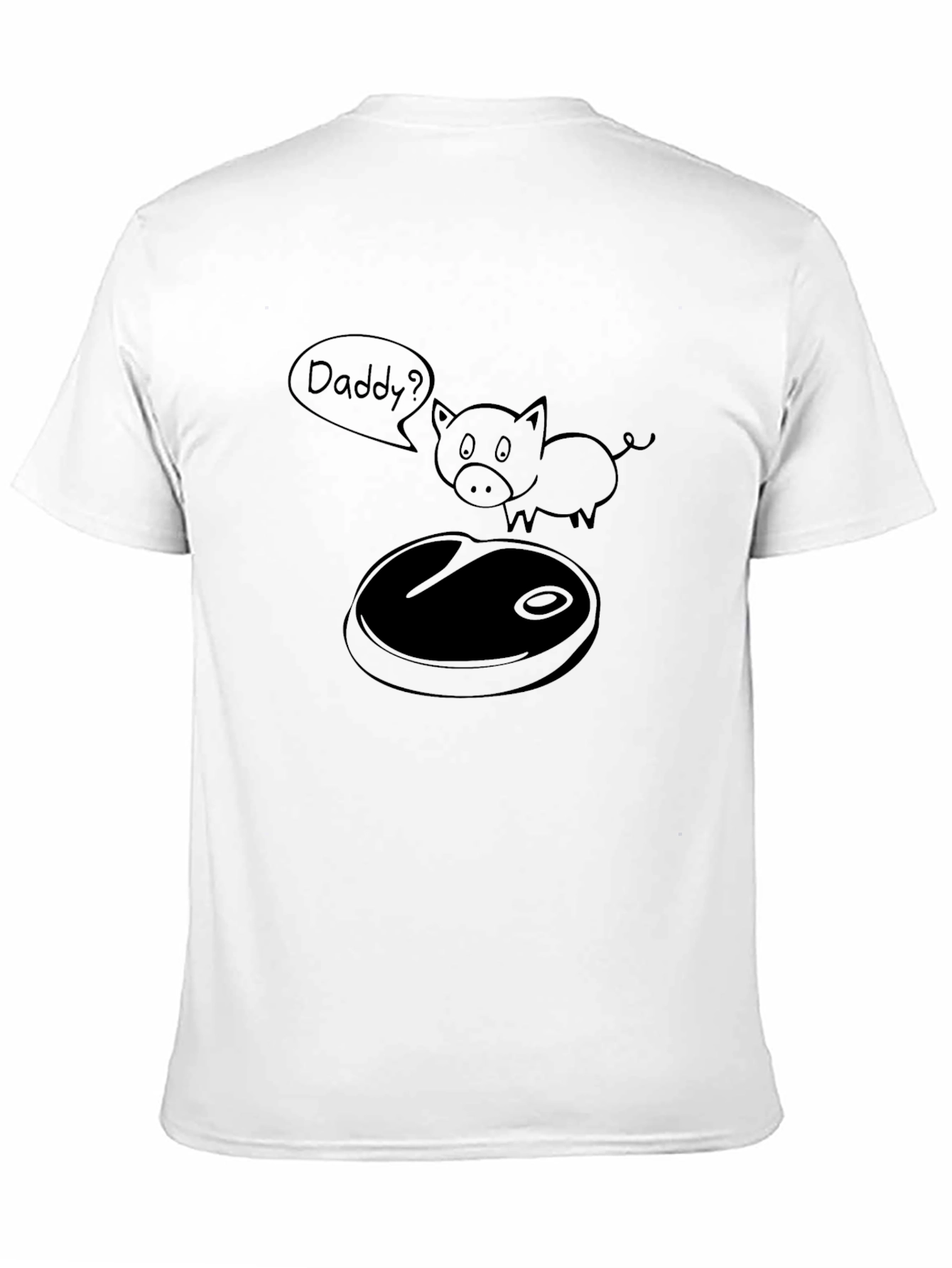 Daddy? Funny Pig BBQ T-Shirt - Black
