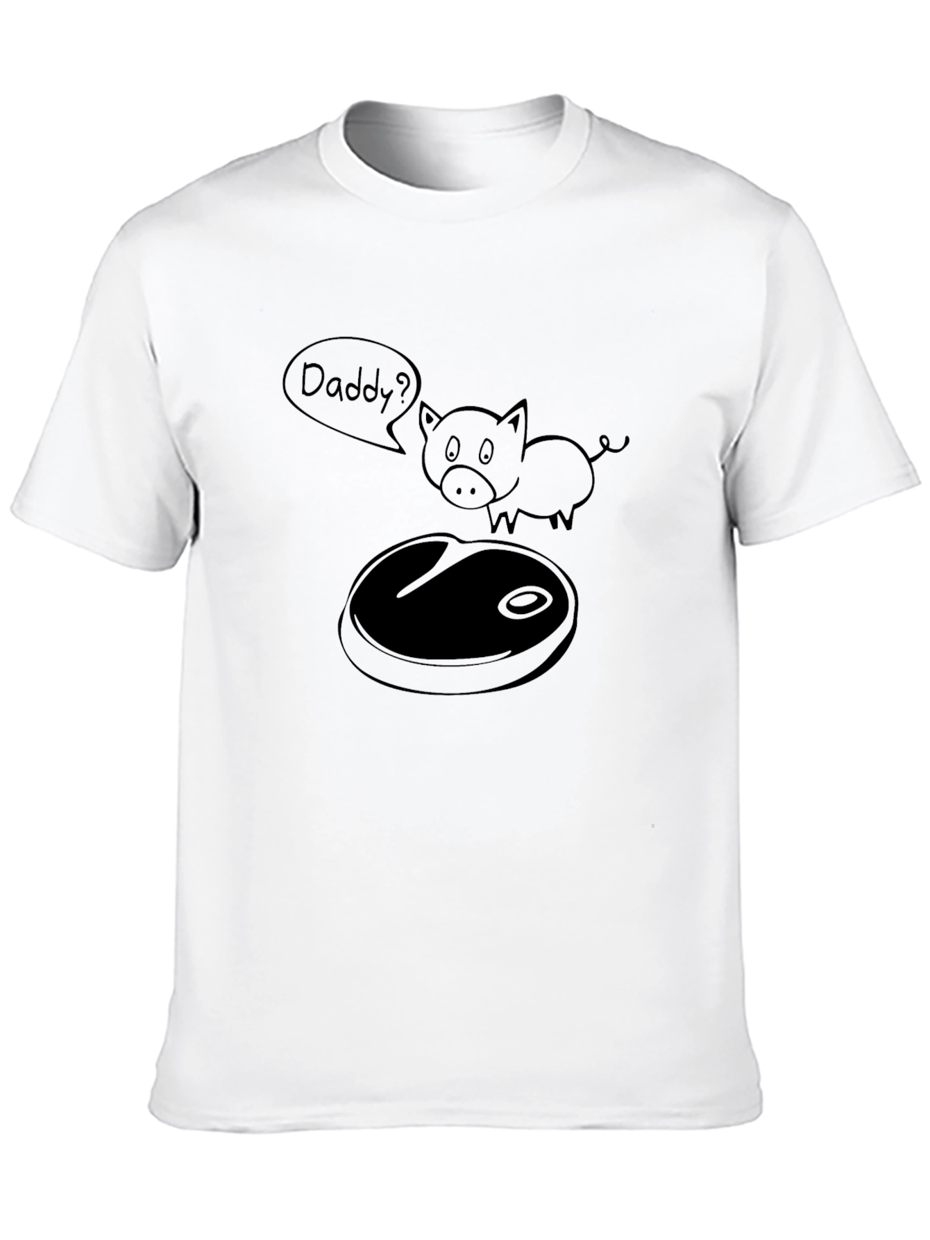 Daddy? Funny Pig BBQ T-Shirt - Black