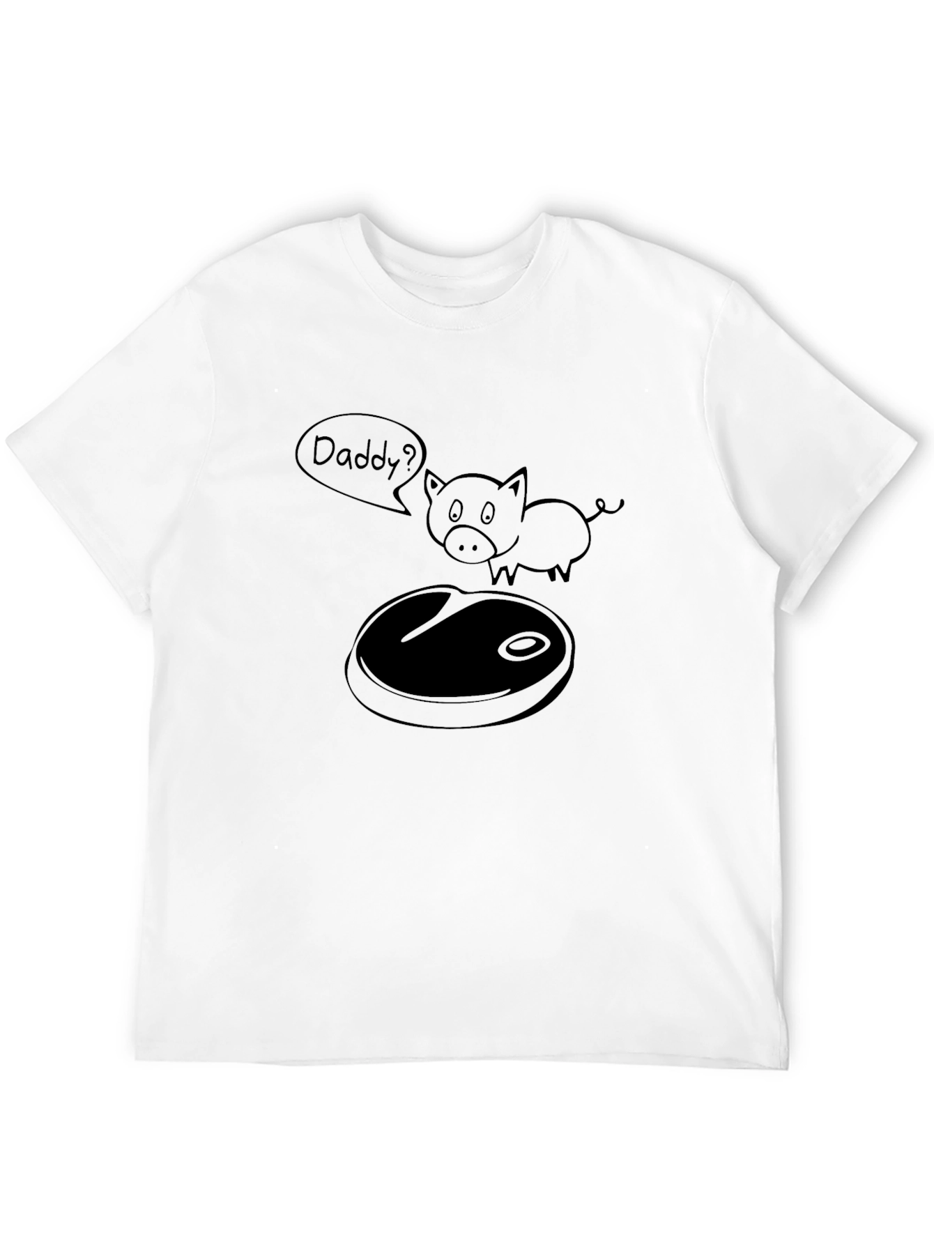 Daddy? Funny Pig BBQ T-Shirt - Black