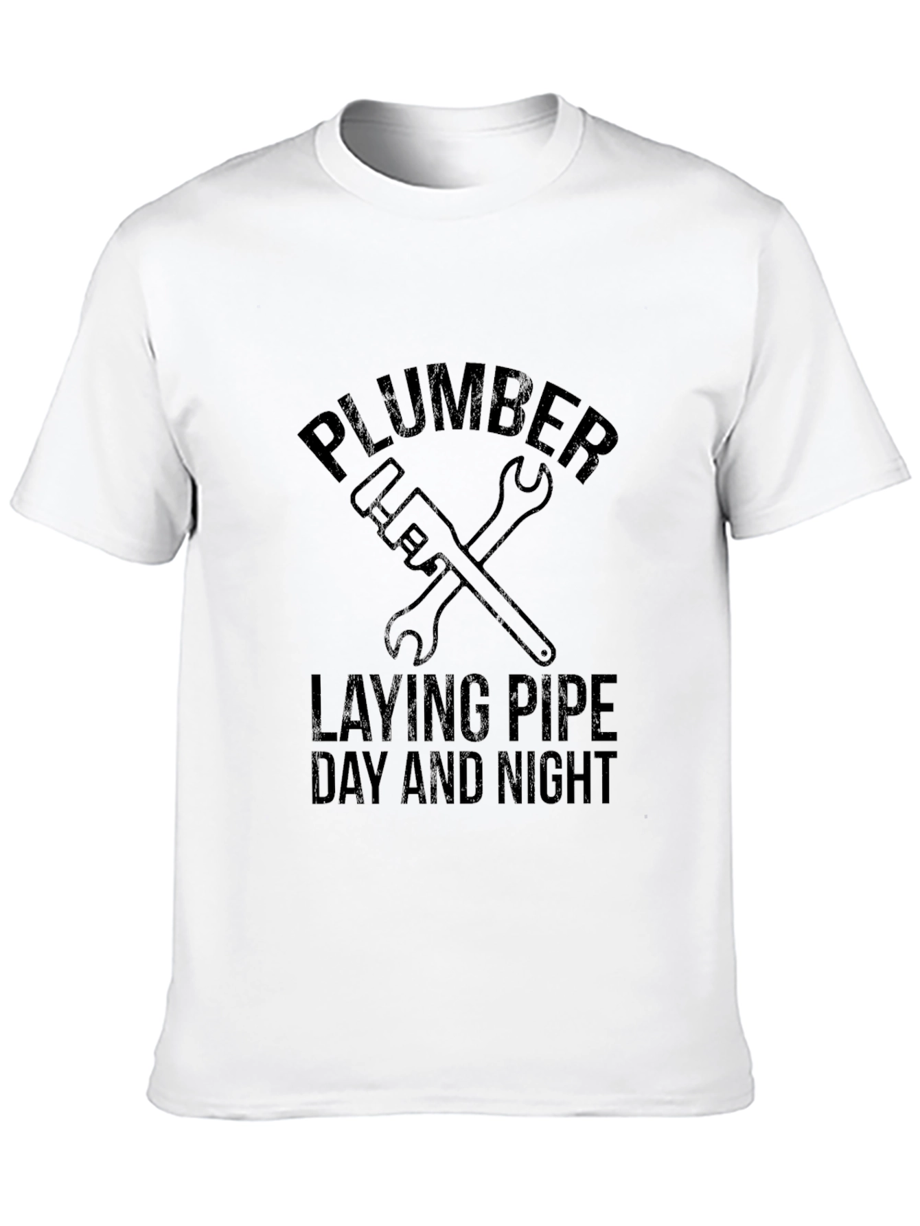 Plumber Laying Pipe Funny Graphic Tee