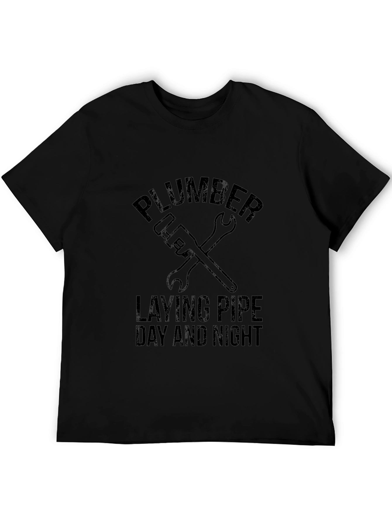 Plumber Laying Pipe Funny Graphic Tee