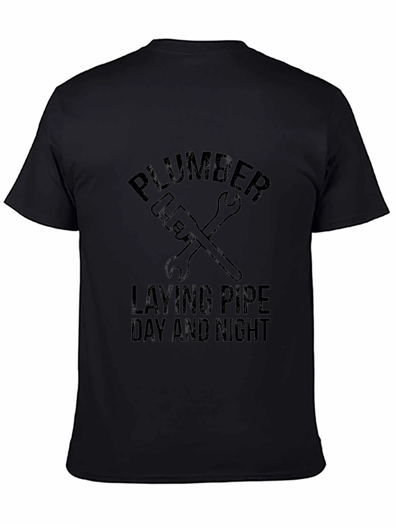 Plumber Laying Pipe Funny Graphic Tee
