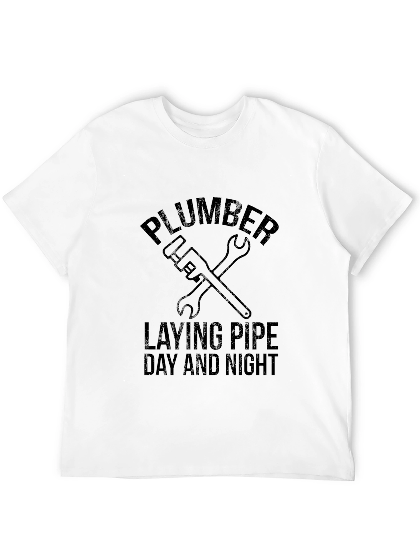 Plumber Laying Pipe Funny Graphic Tee