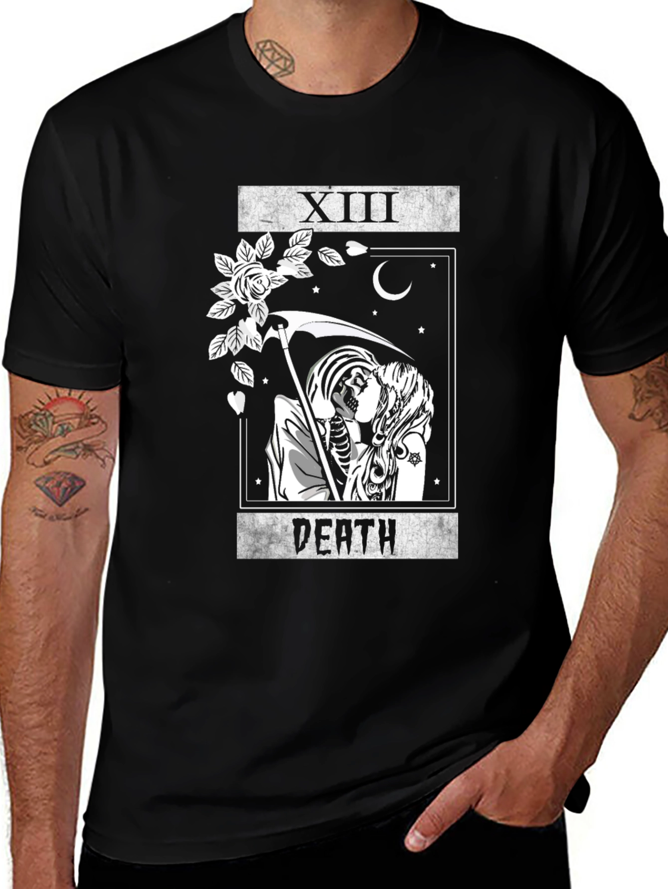 Death Tarot Card Graphic T-Shirt - Gothic Aesthetic Tee