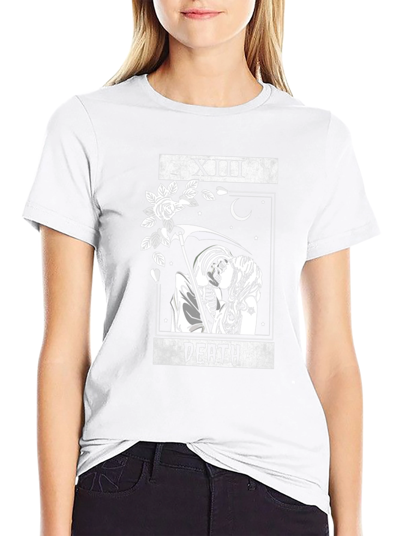 Death Tarot Card Graphic T-Shirt - Gothic Aesthetic Tee