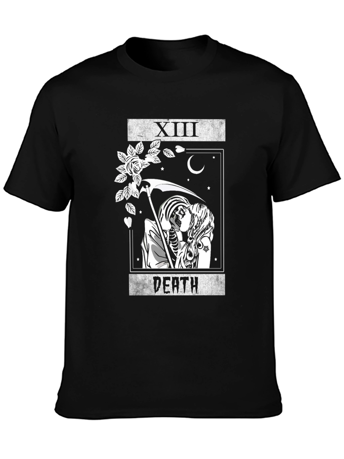 Death Tarot Card Graphic T-Shirt - Gothic Aesthetic Tee