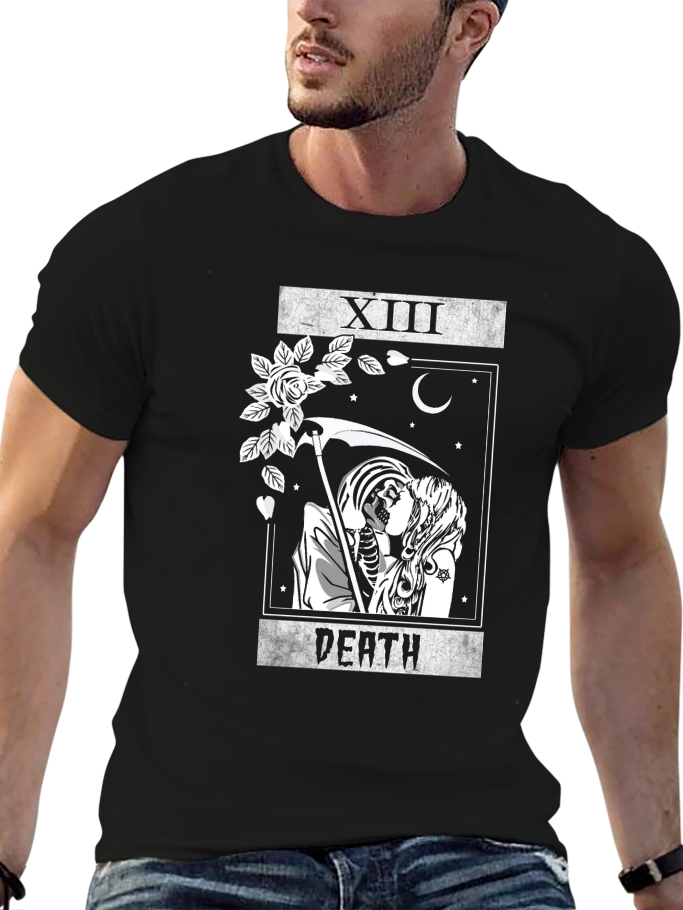 Death Tarot Card Graphic T-Shirt - Gothic Aesthetic Tee