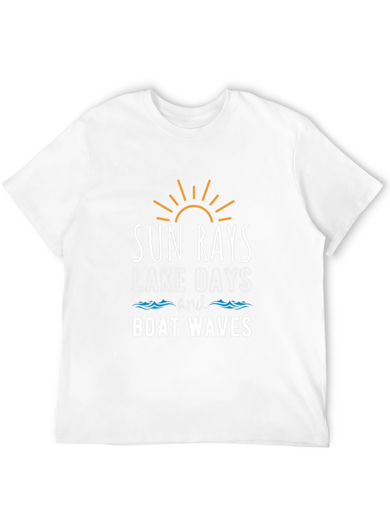 Sun Rays Lake Days Boat Waves Graphic Tee