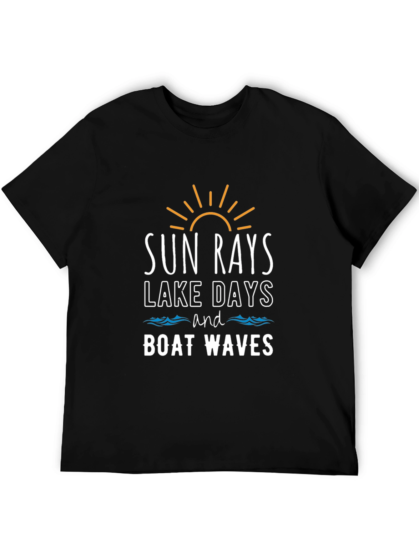 Sun Rays Lake Days Boat Waves Graphic Tee