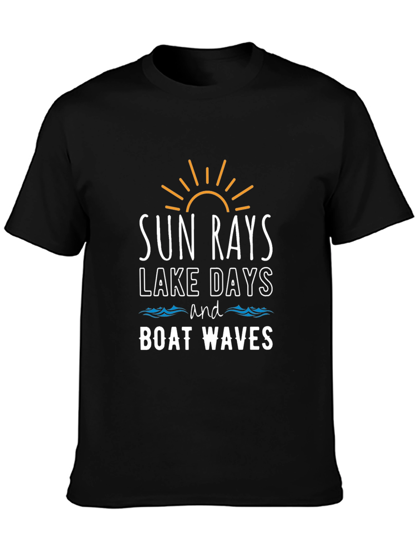 Sun Rays Lake Days Boat Waves Graphic Tee