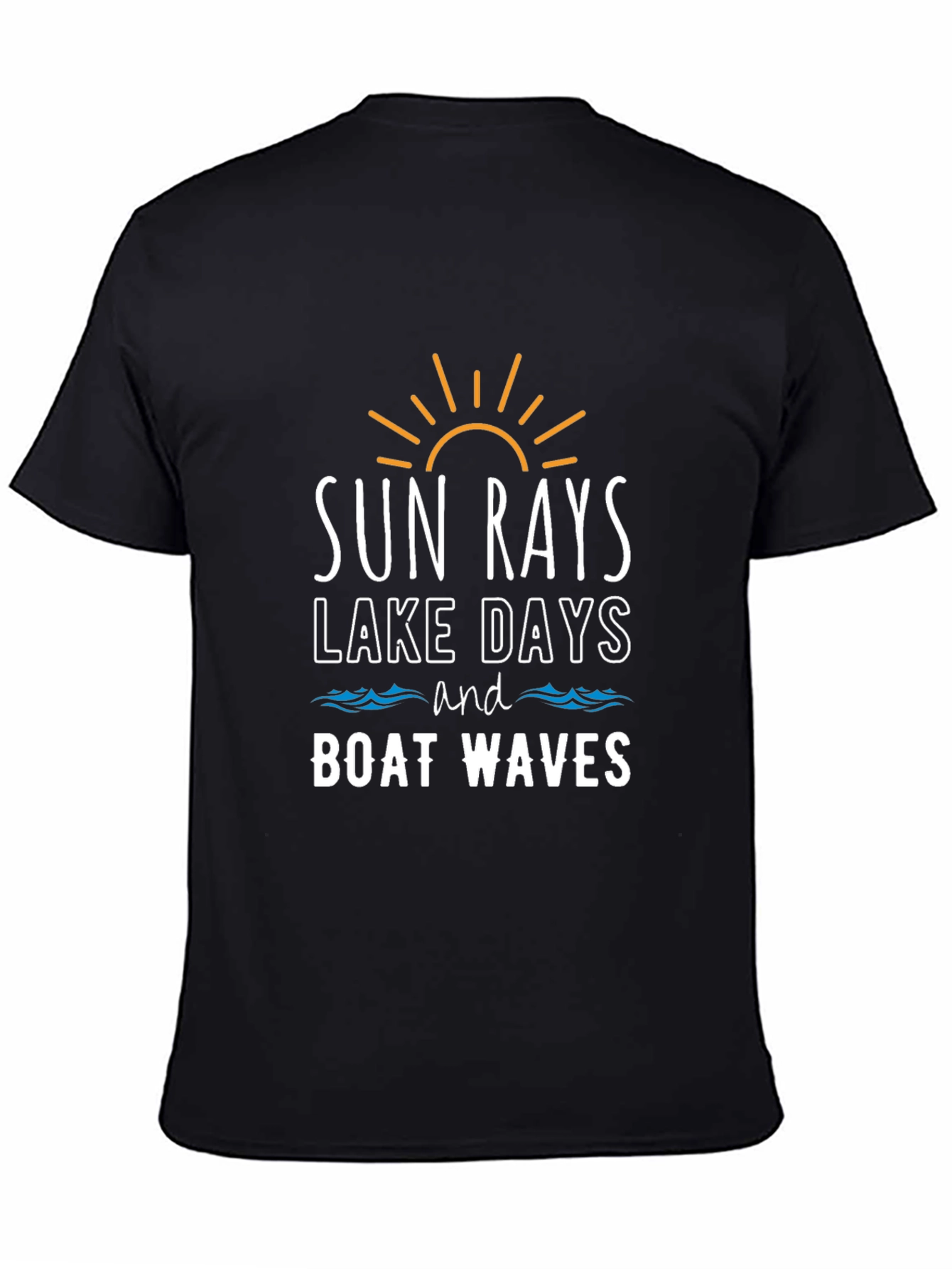 Sun Rays Lake Days Boat Waves Graphic Tee