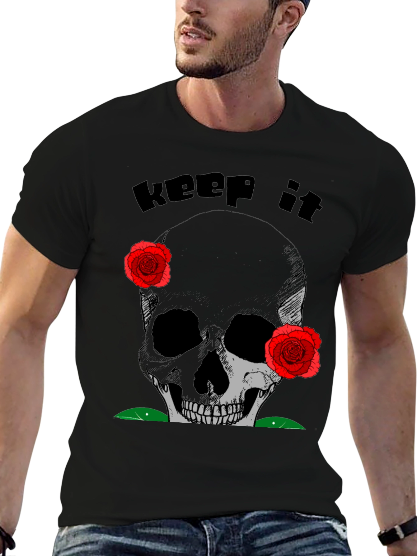 Skull & Roses Graphic Tee - Keep It Spooky