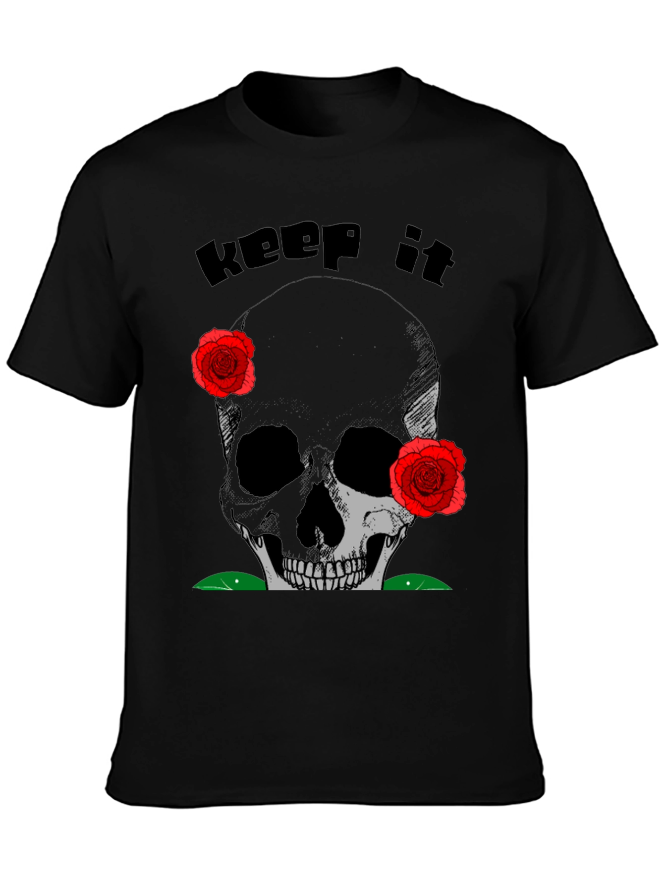 Skull & Roses Graphic Tee - Keep It Spooky