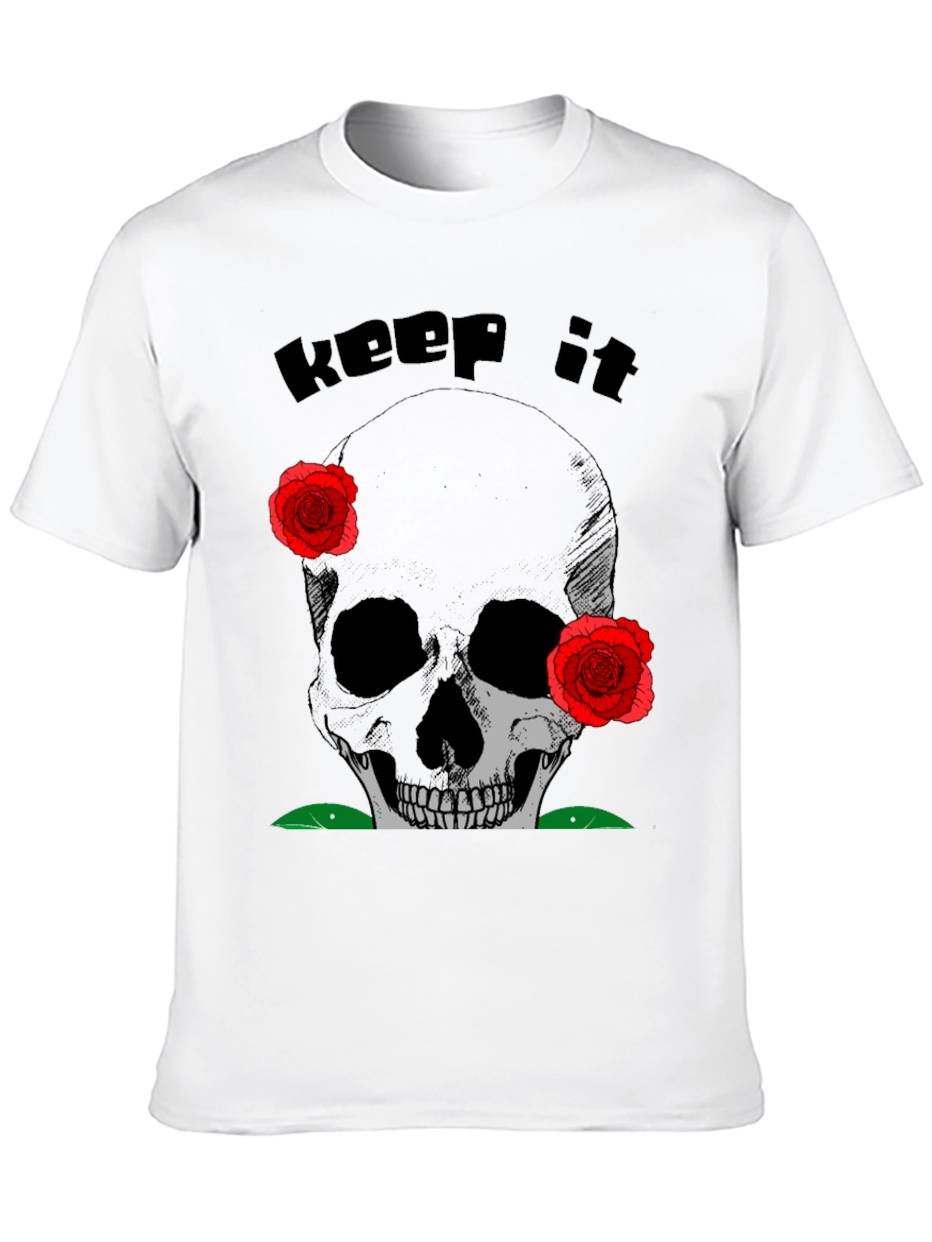 Skull & Roses Graphic Tee - Keep It Spooky
