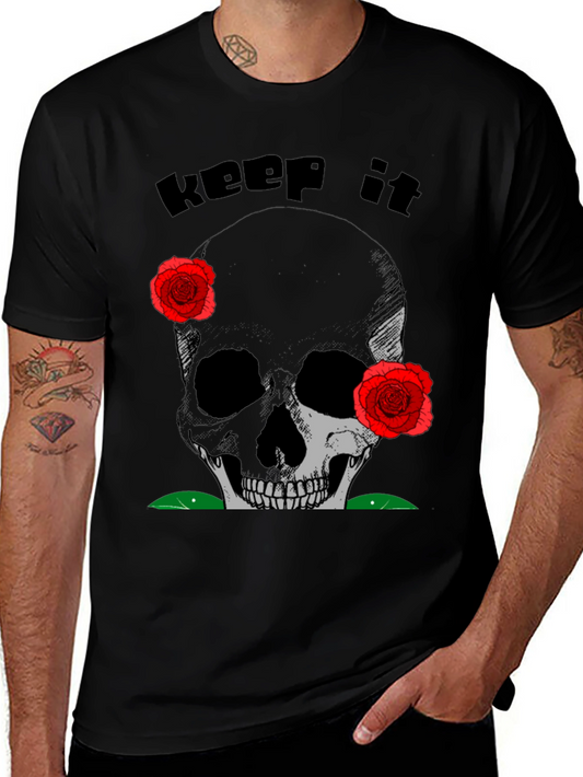 Skull & Roses Graphic Tee - Keep It Spooky