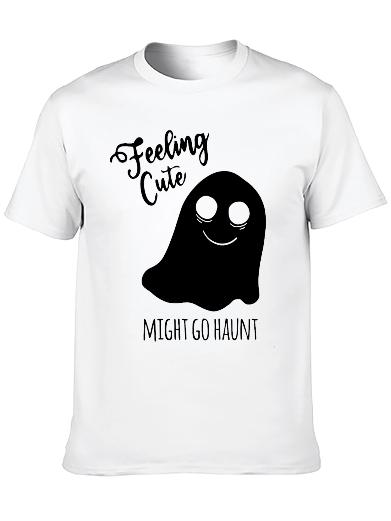 Feeling Cute Ghost Graphic Tee - Halloween Shirt