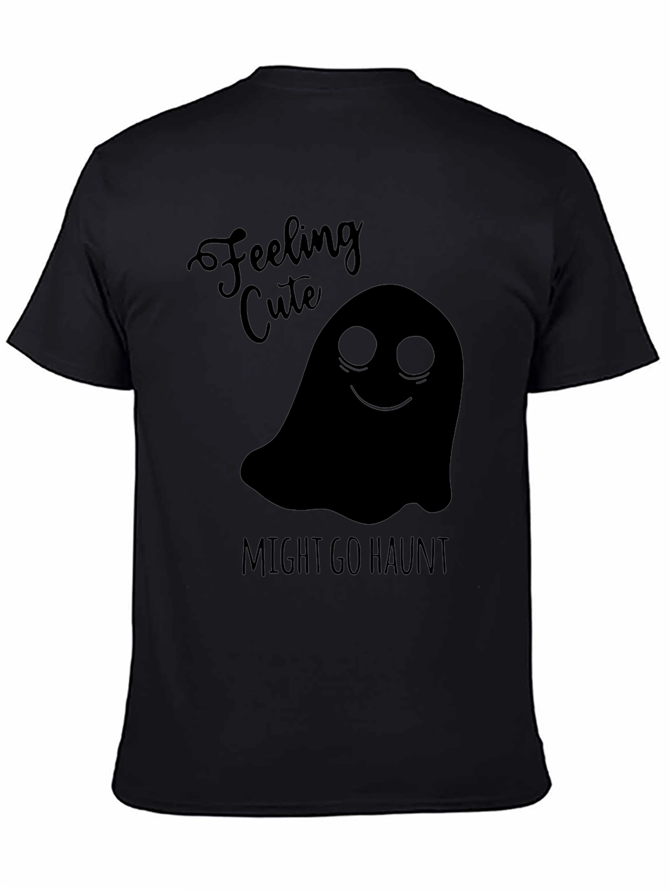 Feeling Cute Ghost Graphic Tee - Halloween Shirt