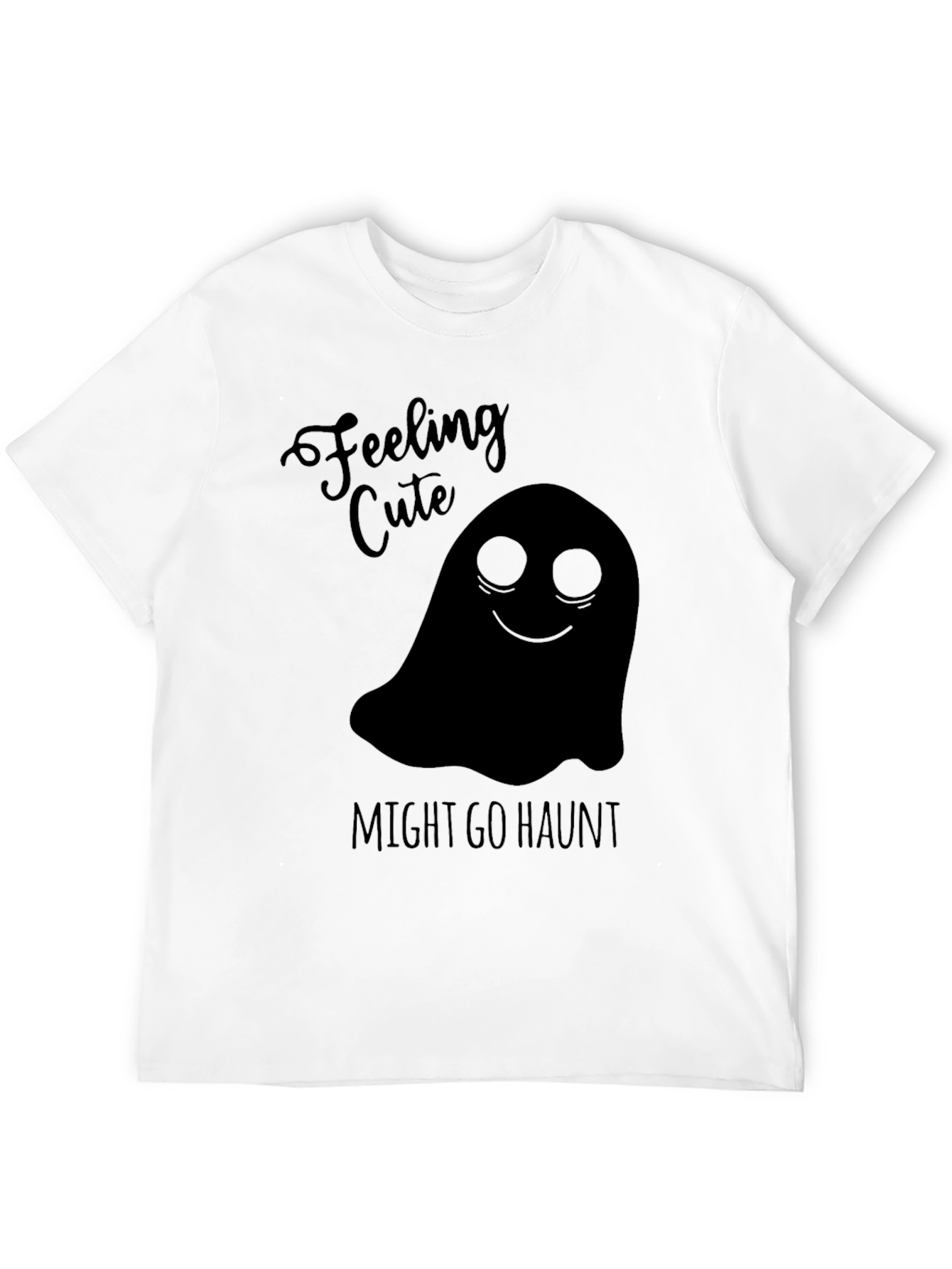 Feeling Cute Ghost Graphic Tee - Halloween Shirt