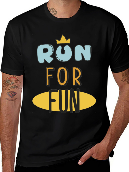 Run For Fun Black Graphic Tee