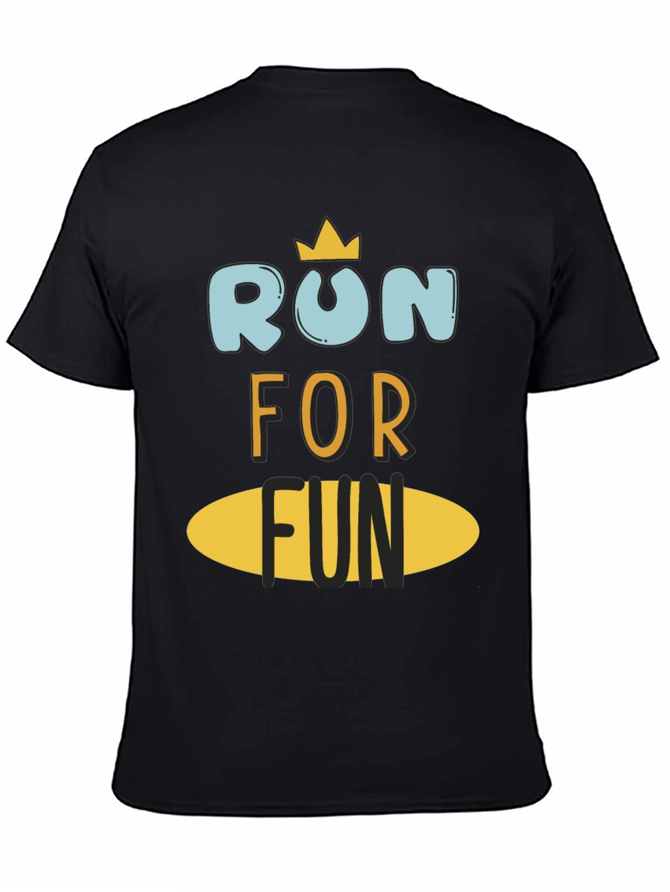 Run For Fun Black Graphic Tee