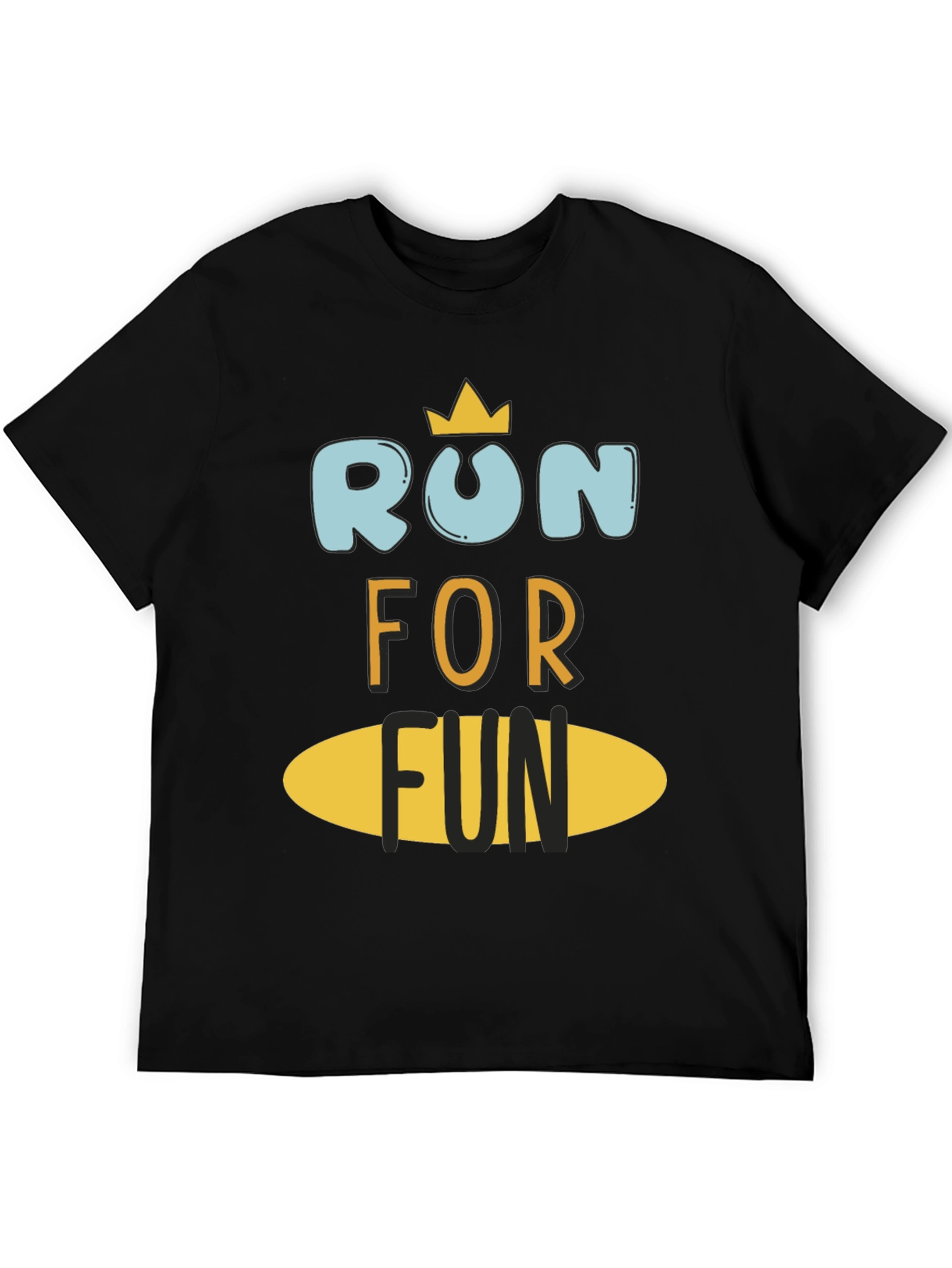 Run For Fun Black Graphic Tee