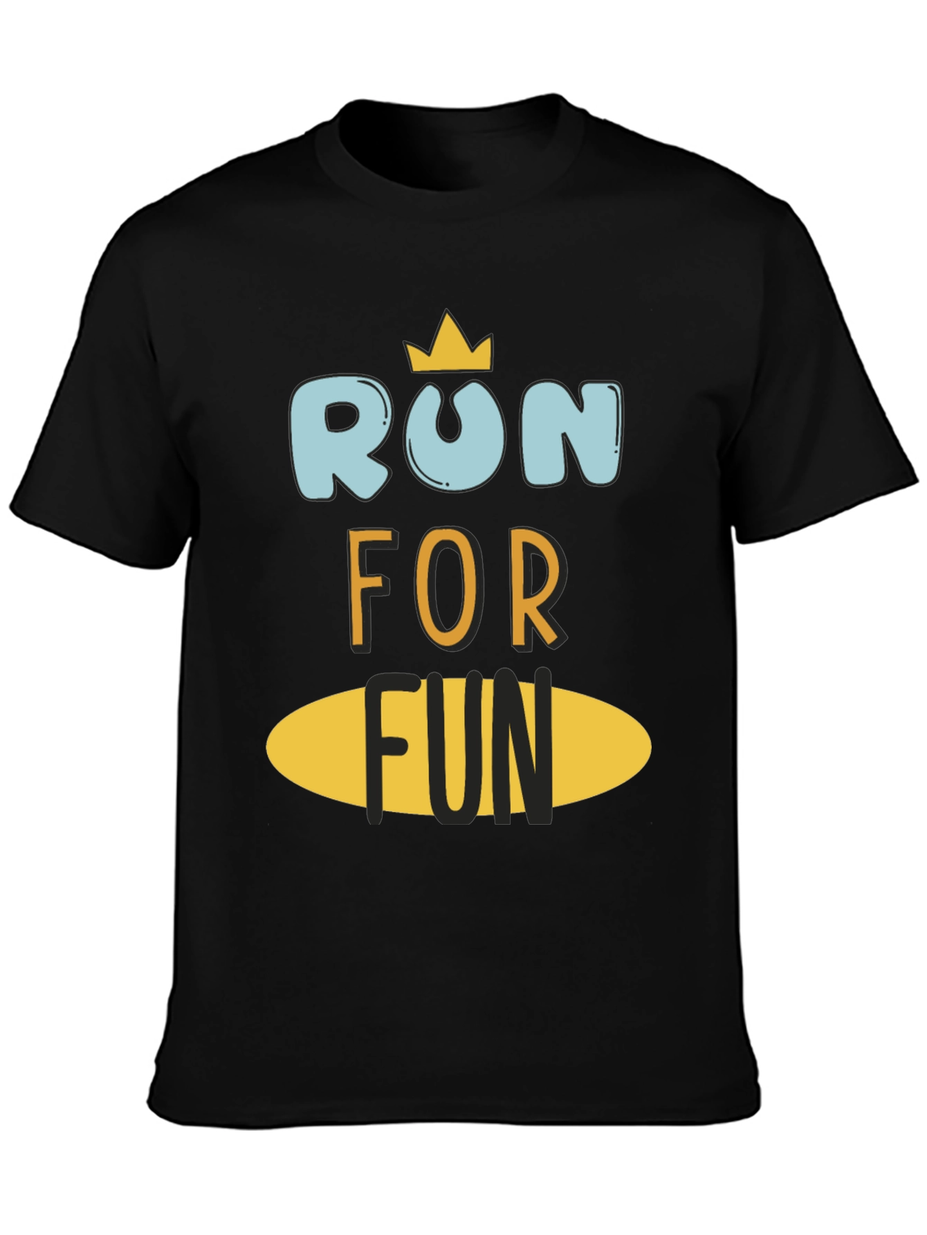 Run For Fun Black Graphic Tee