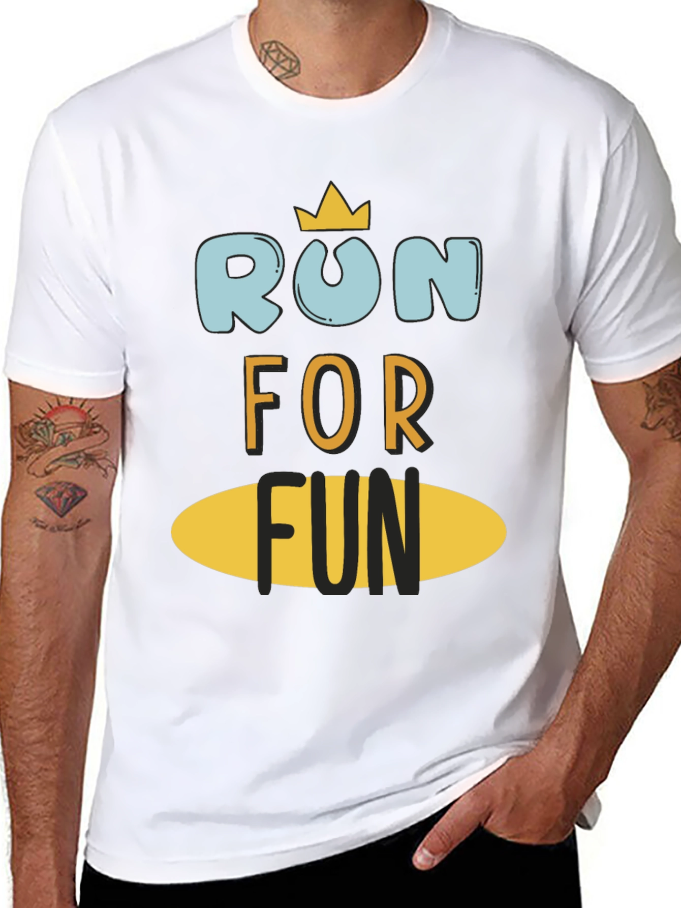 Run For Fun Black Graphic Tee