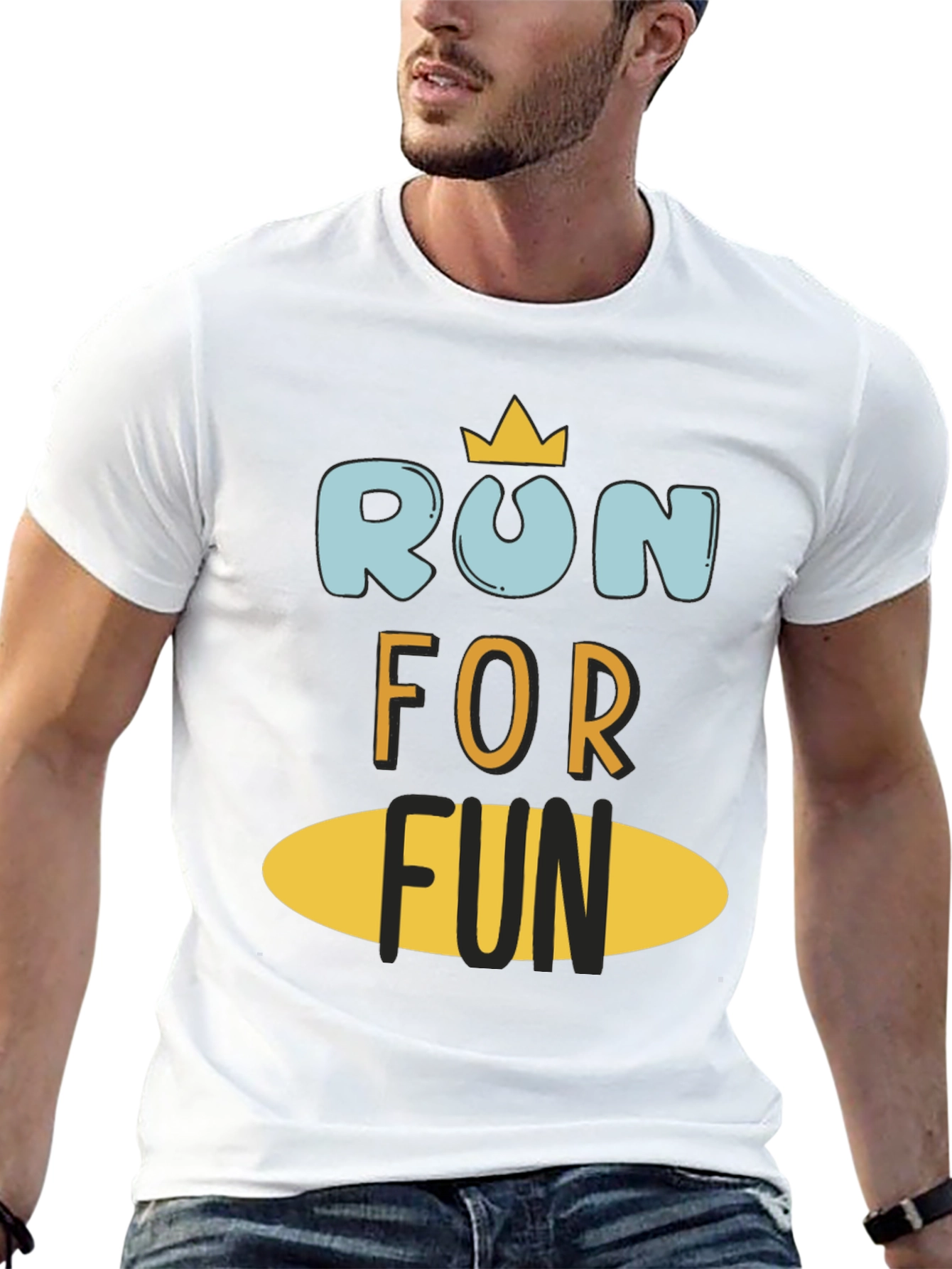 Run For Fun Black Graphic Tee