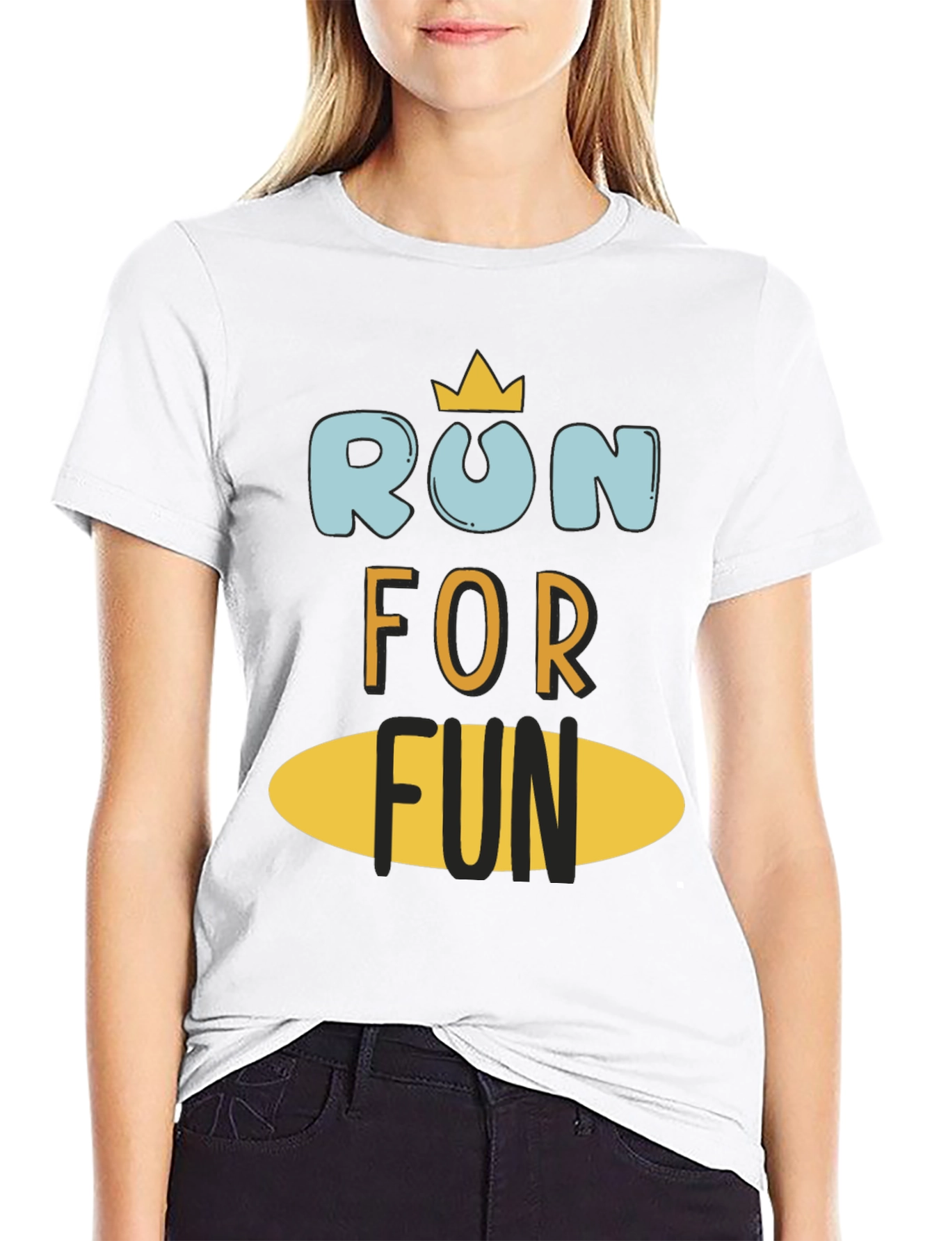 Run For Fun Black Graphic Tee