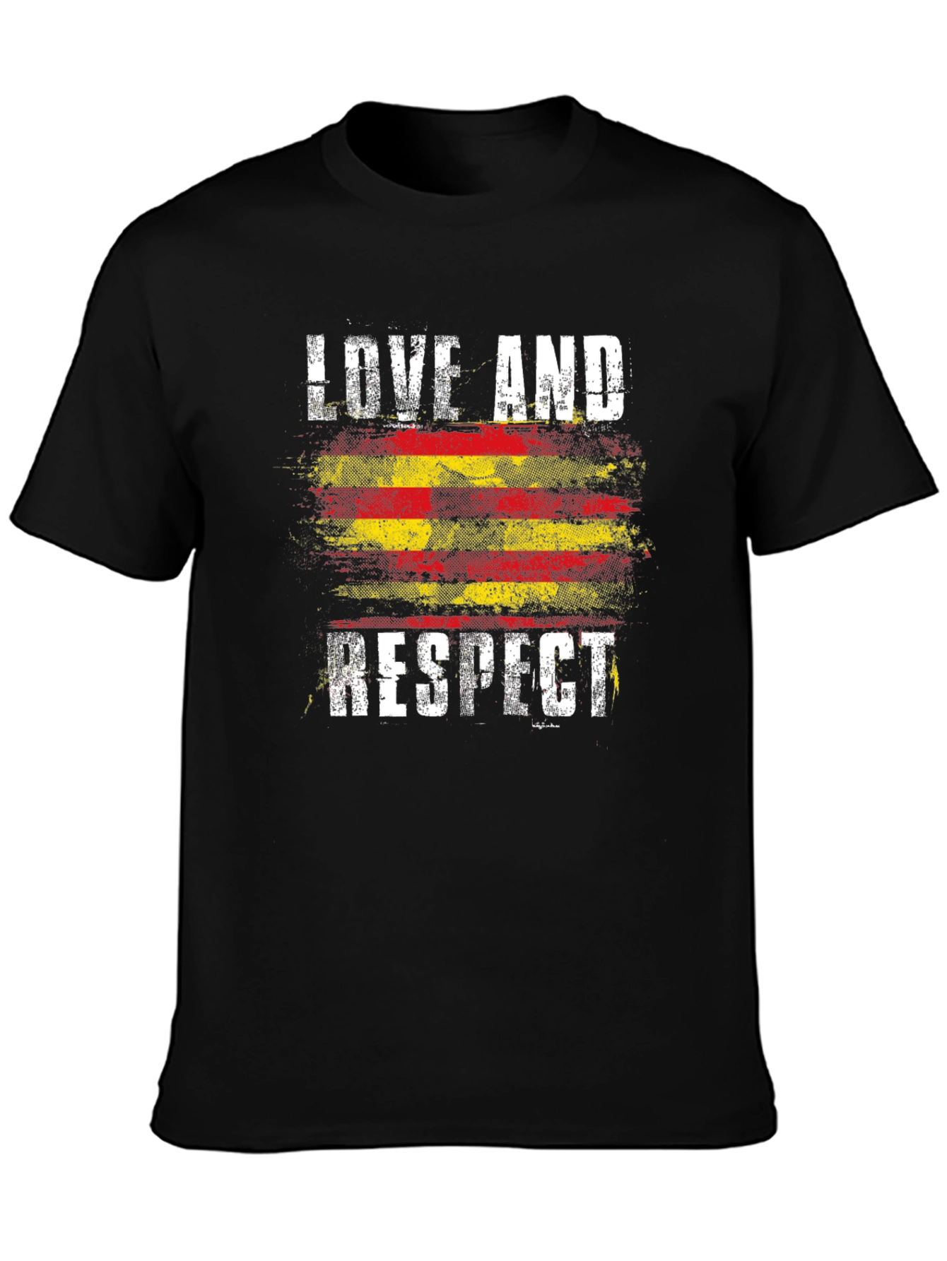Love and Respect Graphic Tee - Catalonia Flag Style