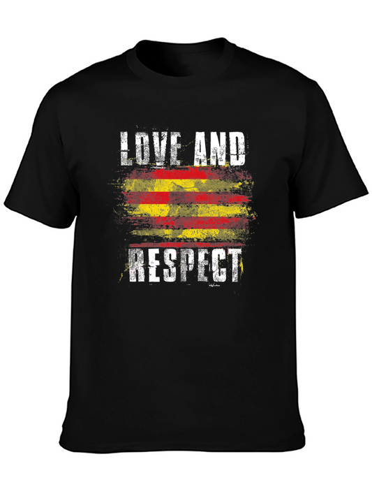 Love and Respect Graphic Tee - Catalonia Flag Style