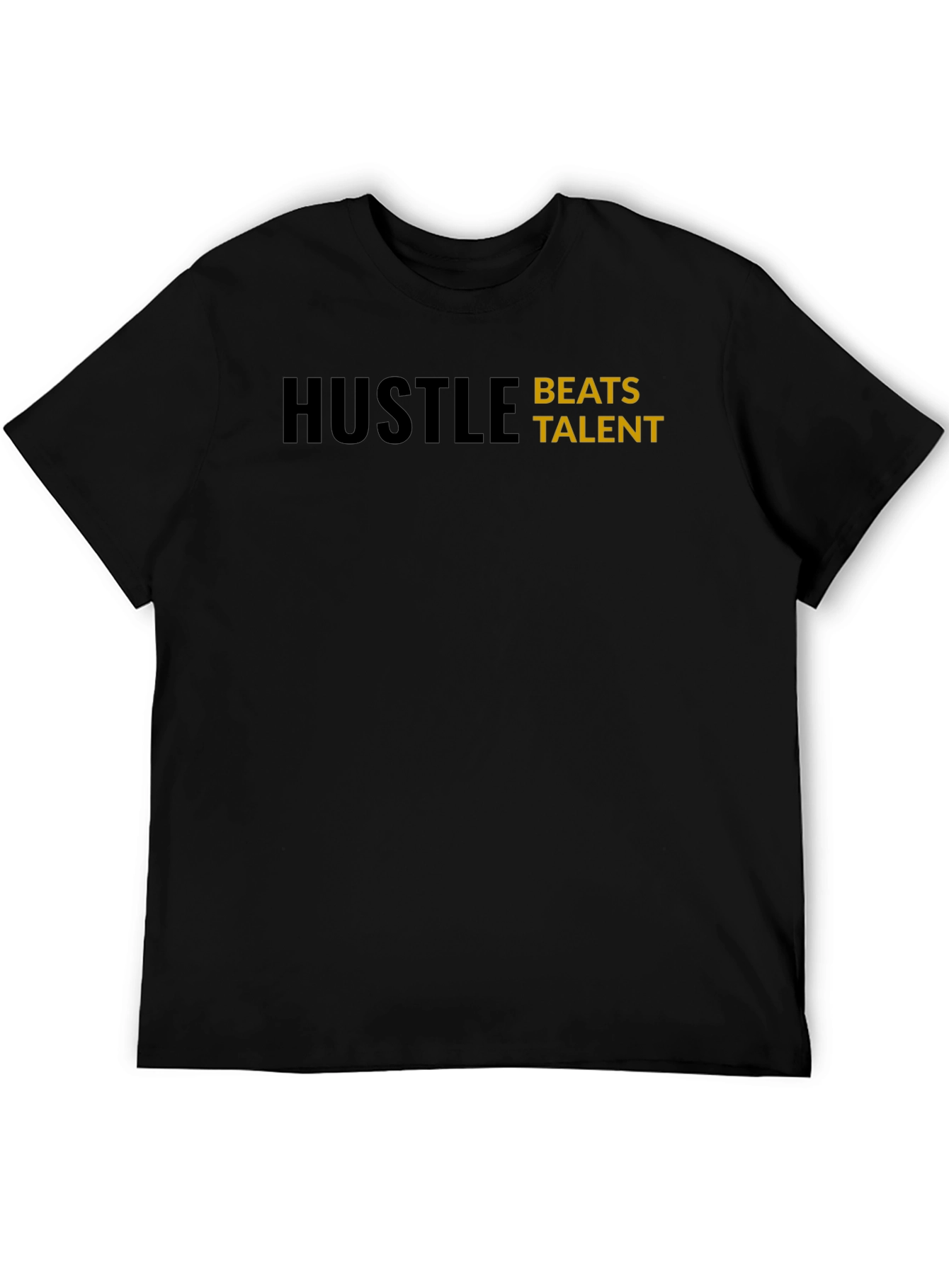 Hustle Beats Talent T-Shirt - Motivational Black Tee
