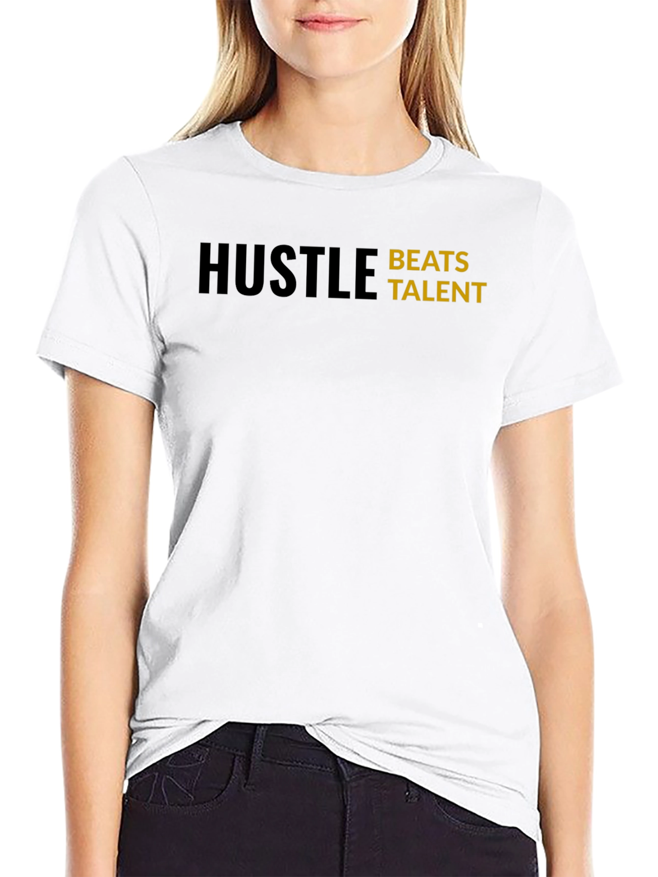 Hustle Beats Talent T-Shirt - Motivational Black Tee