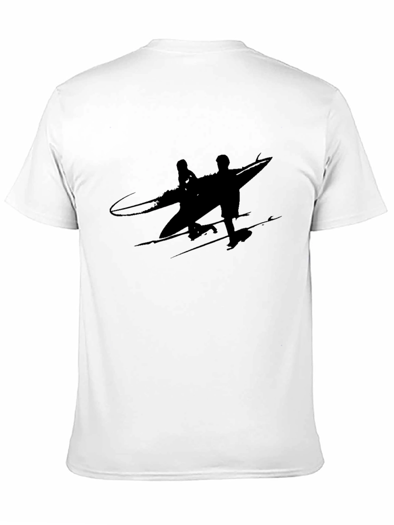 Black T-Shirt with Surfer Graphic