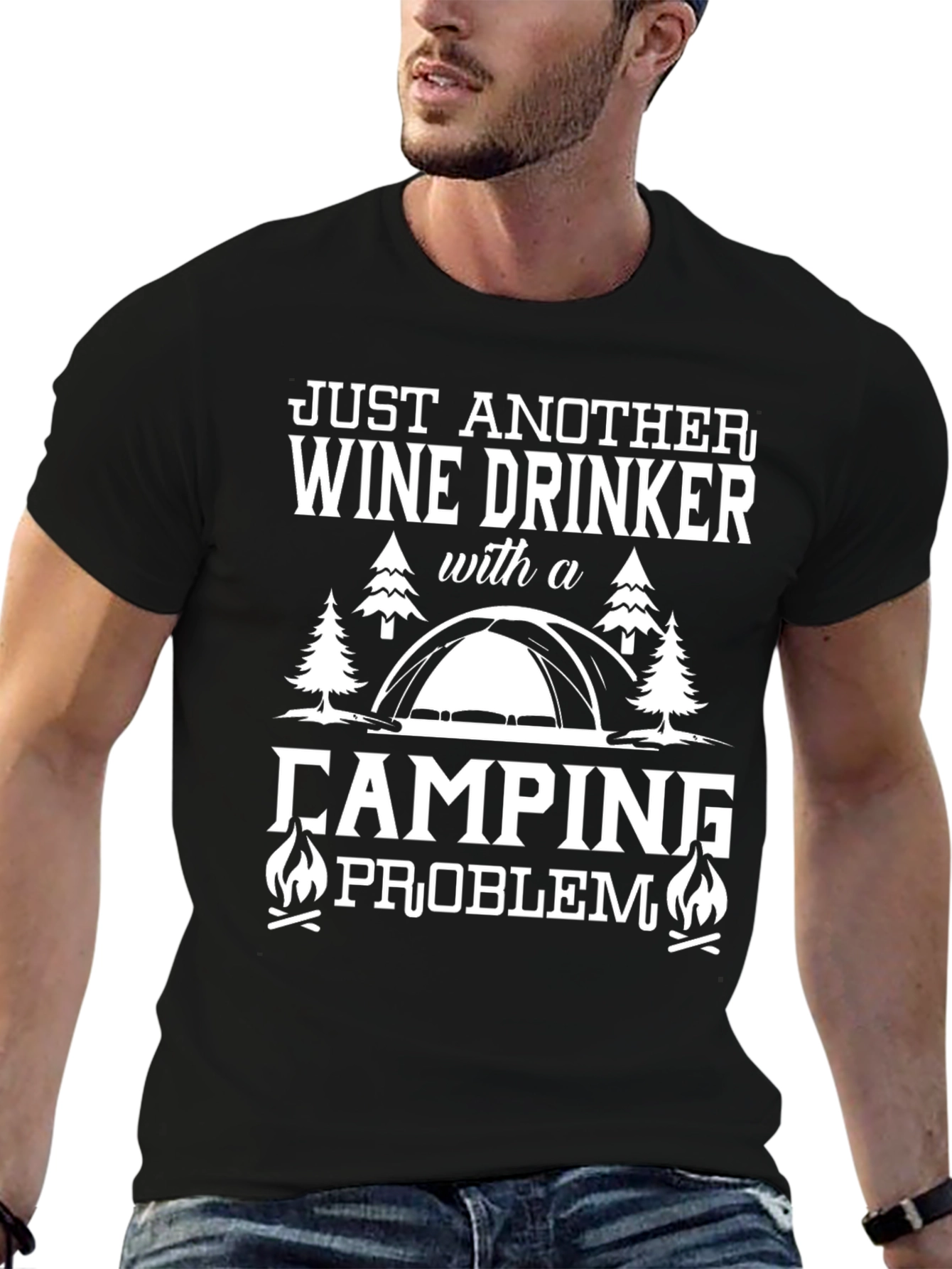 Wine Drinker Camping Problem Graphic T-Shirt
