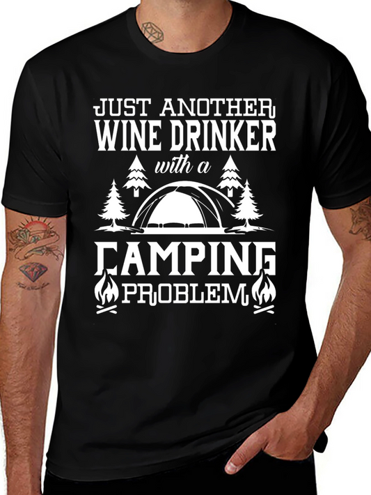 Wine Drinker Camping Problem Graphic T-Shirt