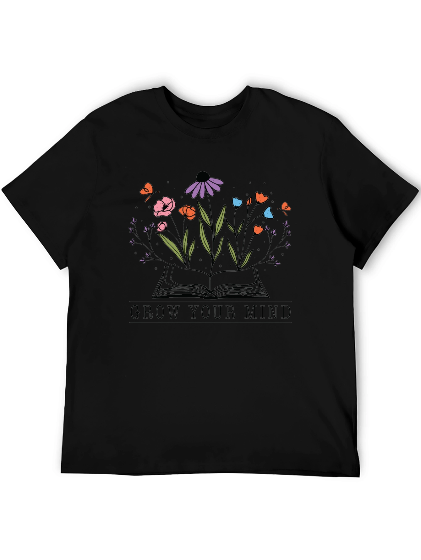 Grow Your Mind Graphic Tee - Unisex Black T-Shirt