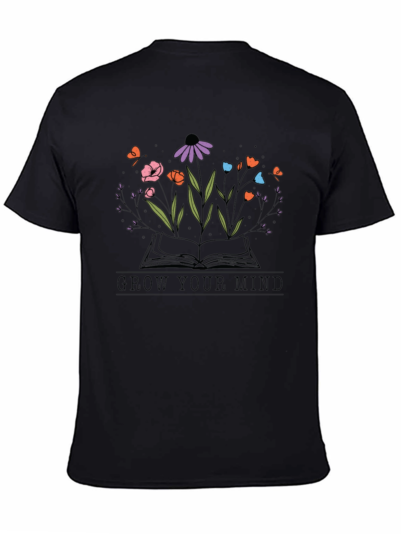 Grow Your Mind Graphic Tee - Unisex Black T-Shirt
