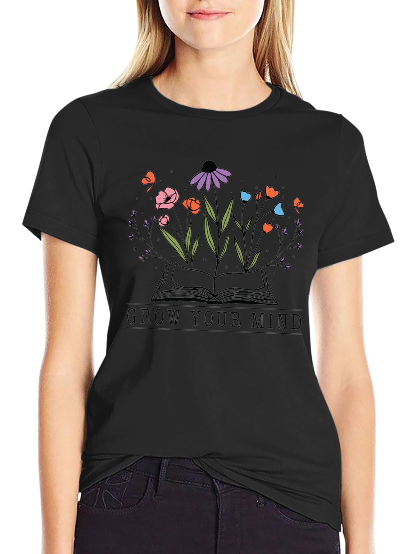 Grow Your Mind Graphic Tee - Unisex Black T-Shirt