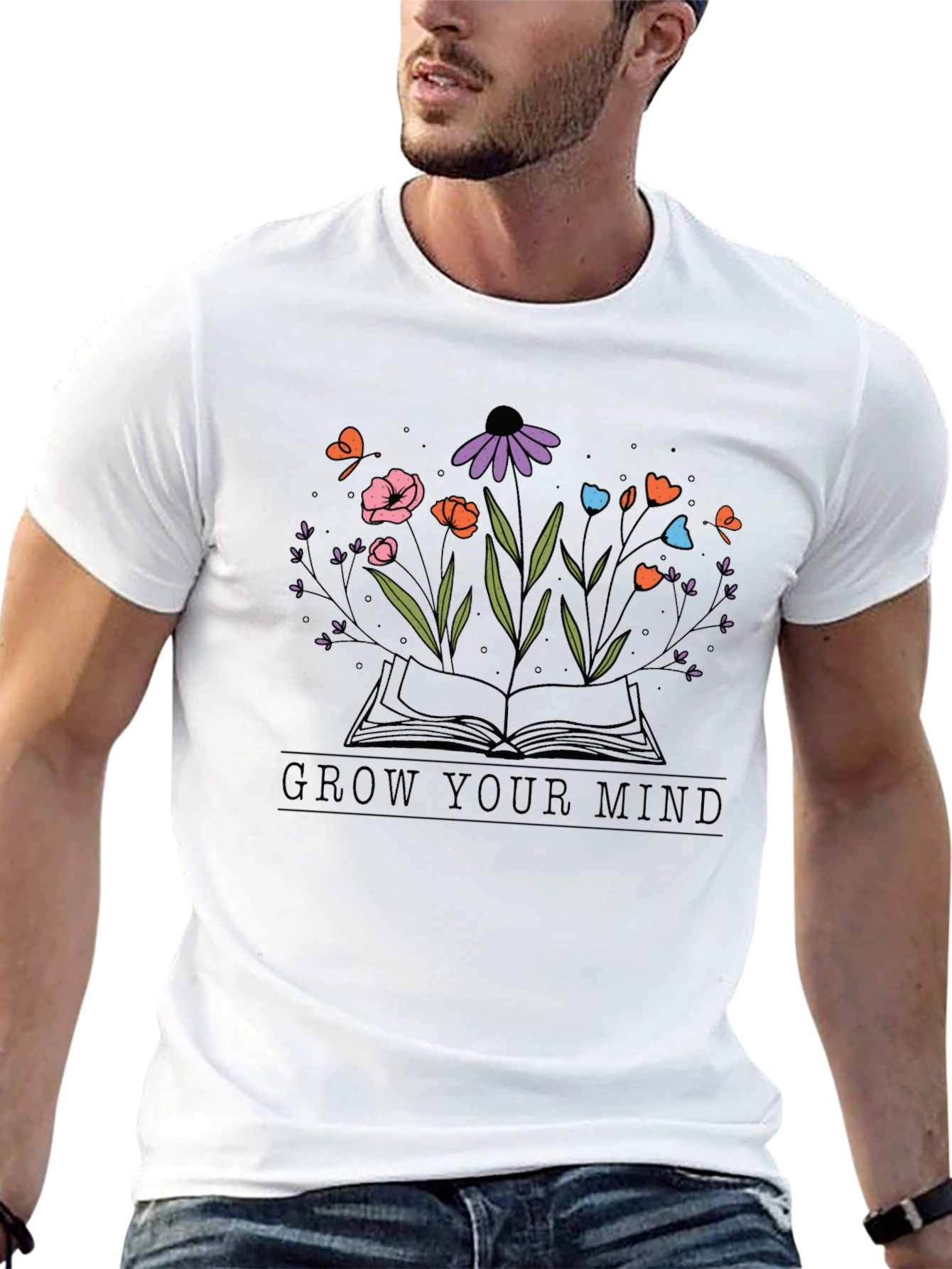 Grow Your Mind Graphic Tee - Unisex Black T-Shirt
