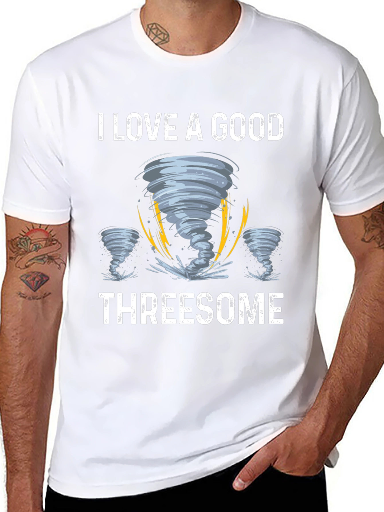 I Love A Good Threesome Tornado Graphic Tee
