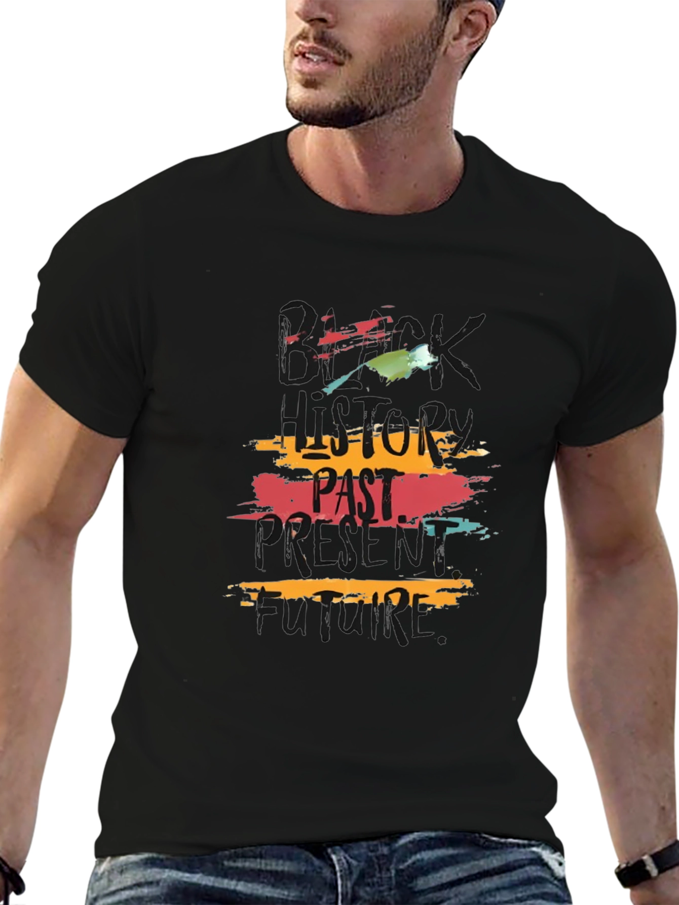 Past Present Future Graphic Tee - Black