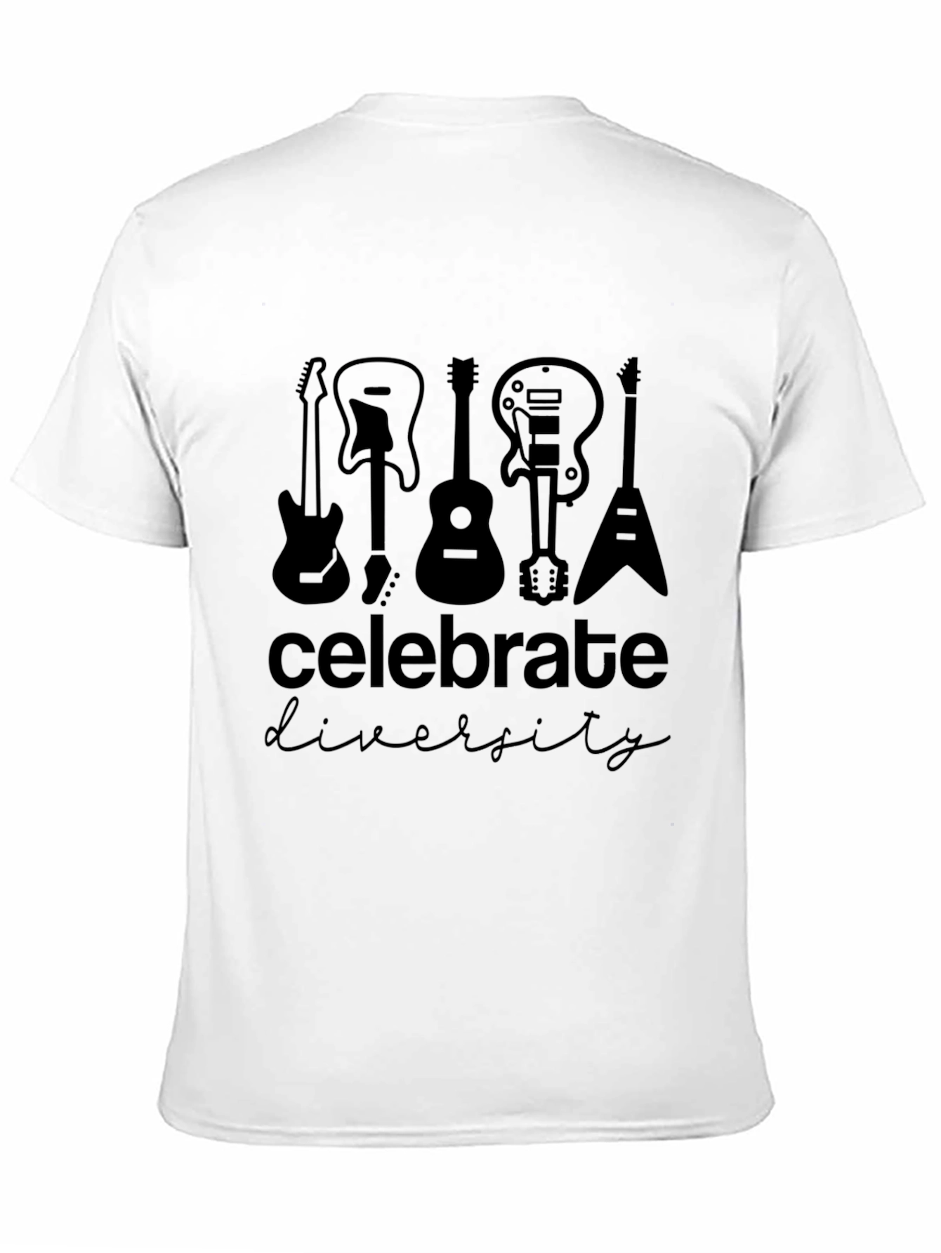 Celebrate Diversity Guitar Graphic Tee - Black
