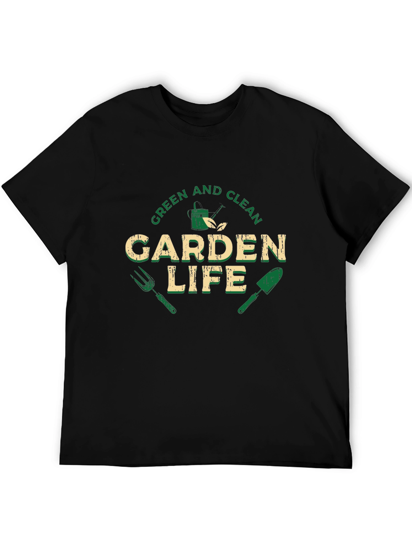 Green and Clean Garden Life Black T-Shirt